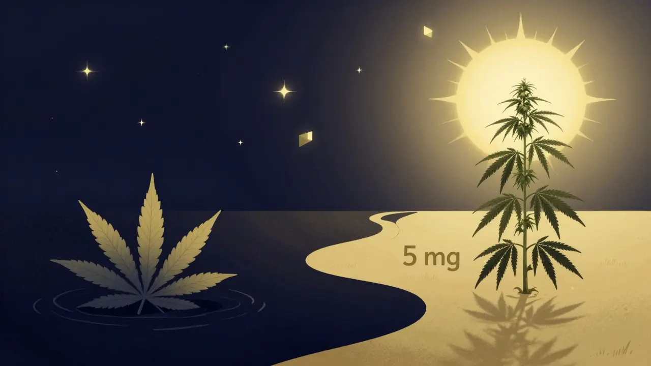 Konceptuální obrázek: Indica a Sativa jako dvě cesty k klidu a energii.