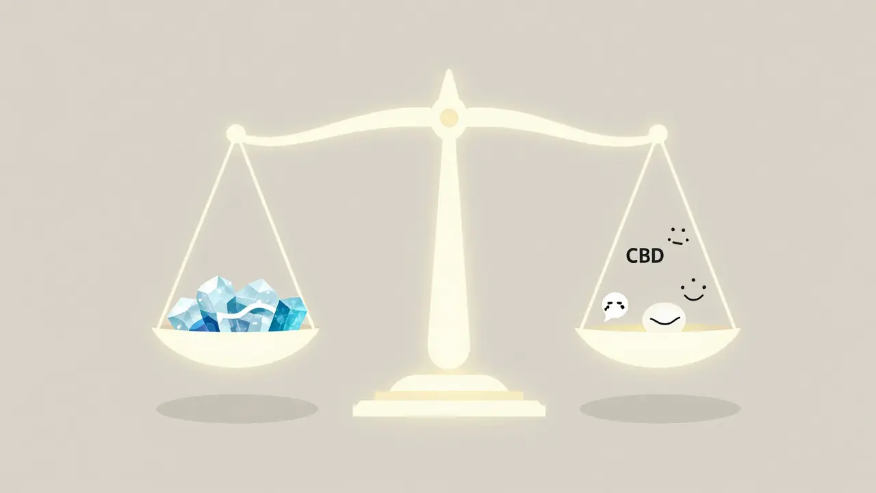 Abstraktní vyvážená váha symbolizující rovnováhu těla díky CBD