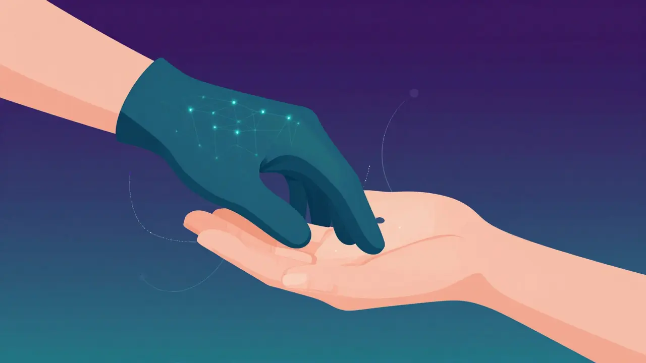 Konceptuální ilustrace rukavice na ruce symbolizující vazbu receptorů