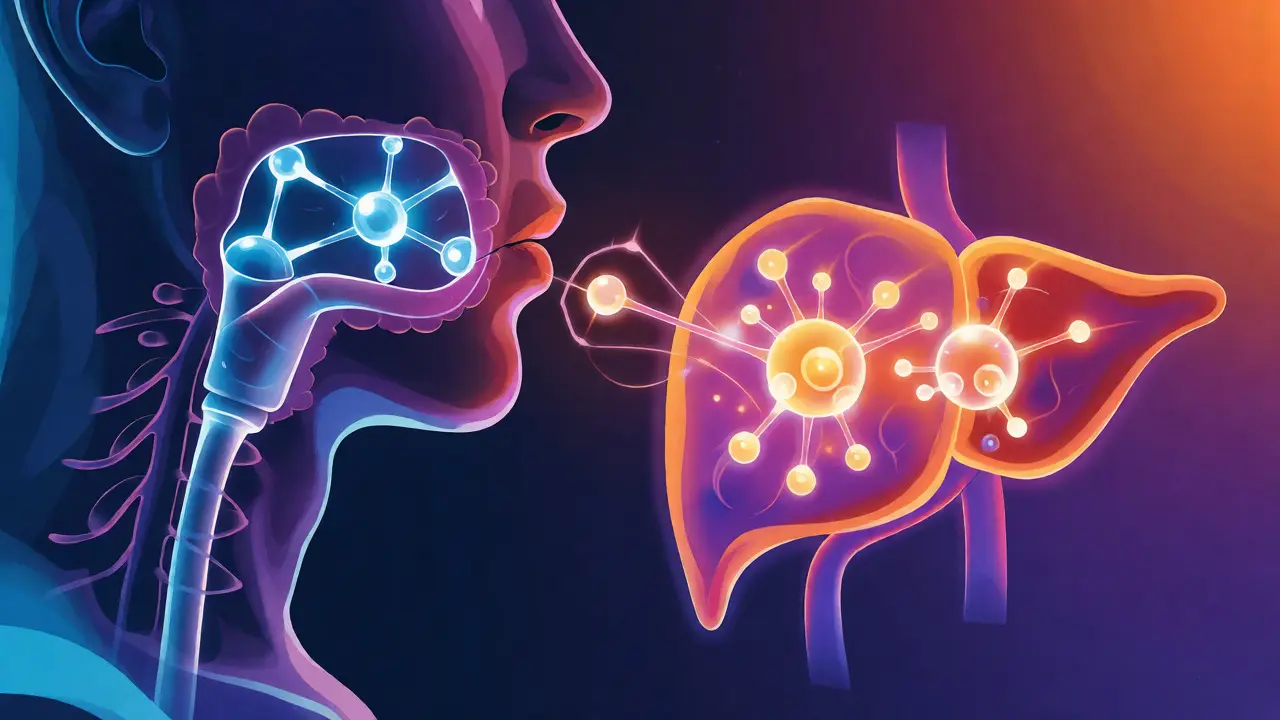 Ilustrace přeměny THC na silnější metabolit v játrech