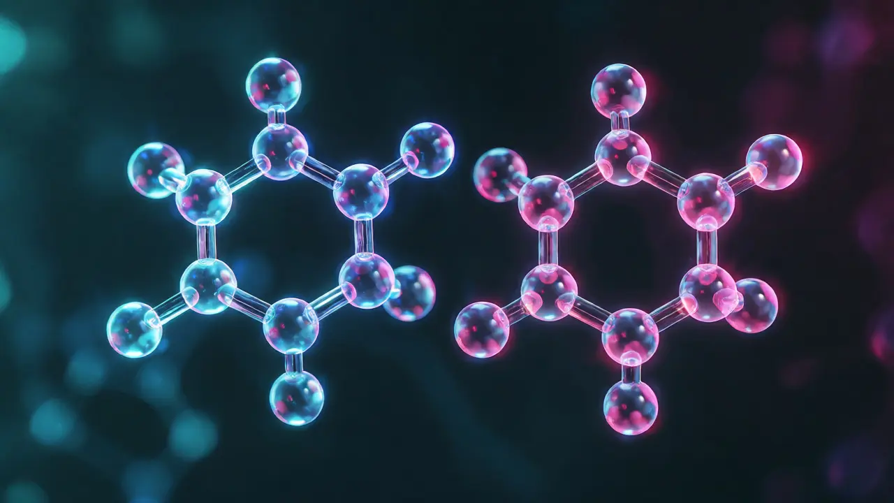 Porovnání molekulových struktur HHC a THC metabolitů