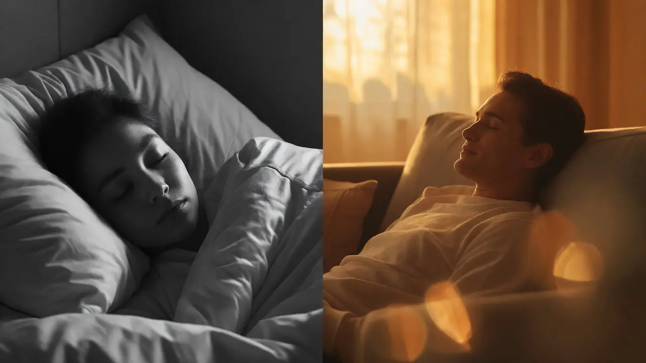 Rozdělený obraz klidného spánku a relaxované mysli pod vlivem kanabinoidů
