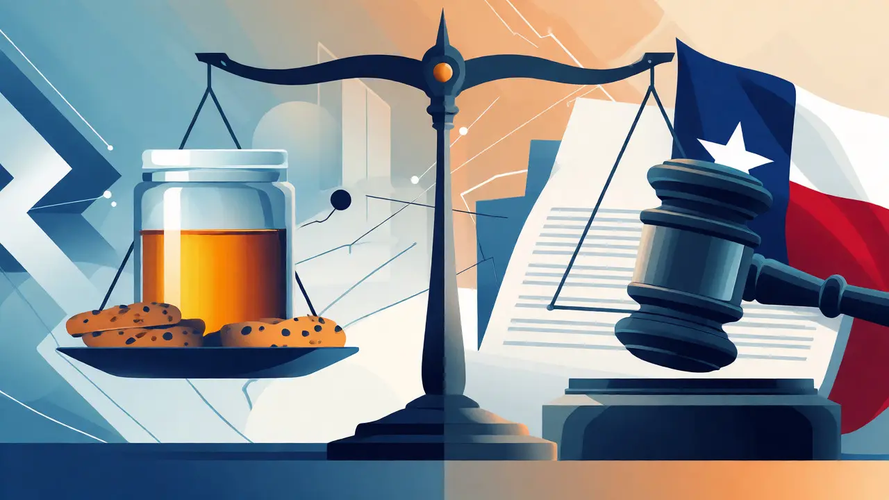 Konceptuální ilustrace právní rovnováhy mezi konopím a zákonem