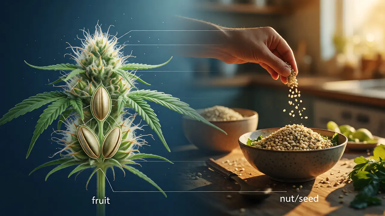 Konceptuální porovnání botanického plodu a kulinářského použití semen